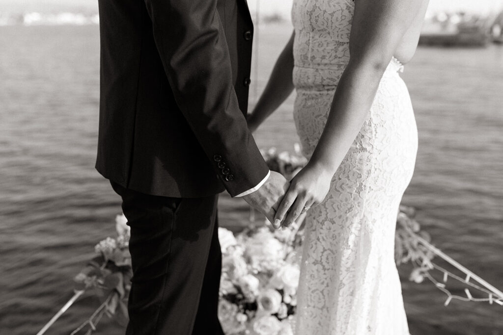 Luxury sailboat elopement in Newport Beach, CA captured by by Gracie Wilson Photography.