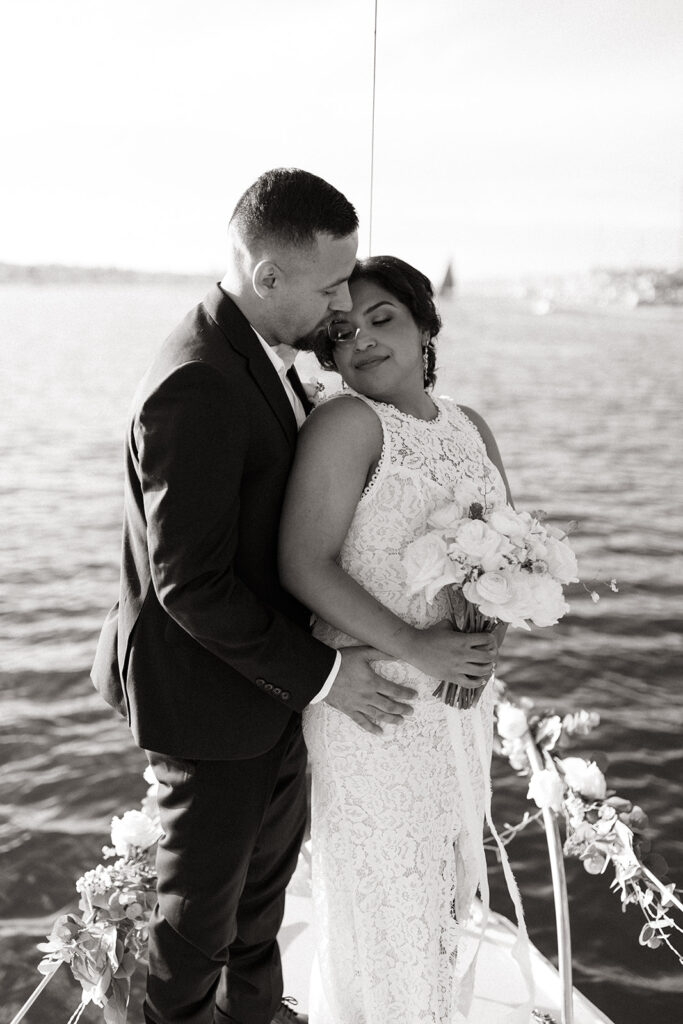 Luxury sailboat elopement in Newport Beach, CA captured by by Gracie Wilson Photography.