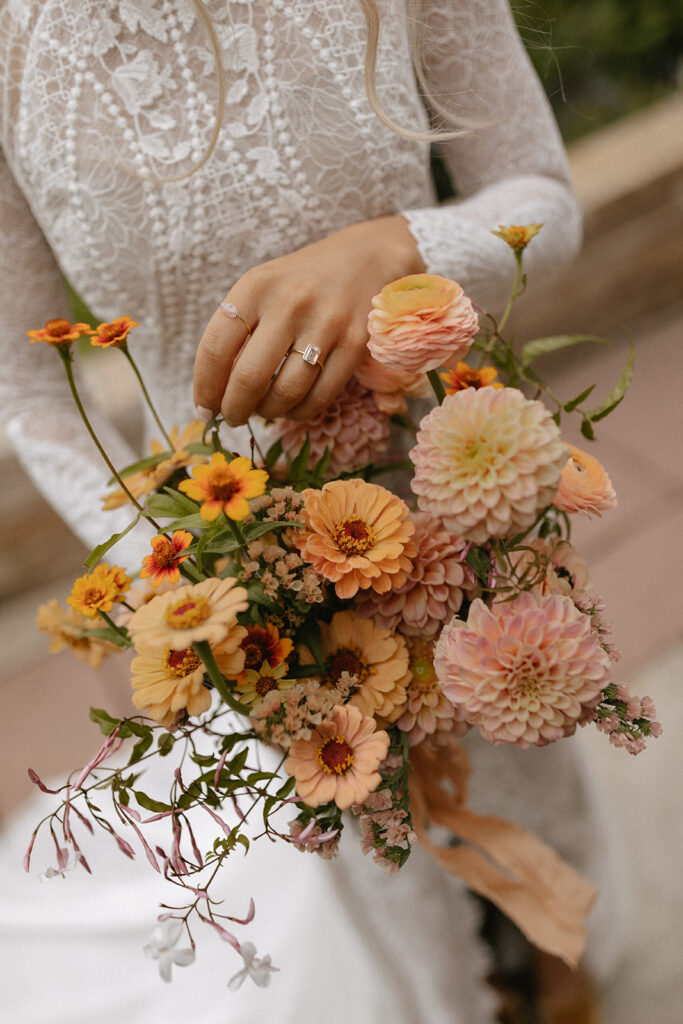 A vibrant wedding at The Denver Botanic Gardens by Gracie Wilson Photography on digital and film.