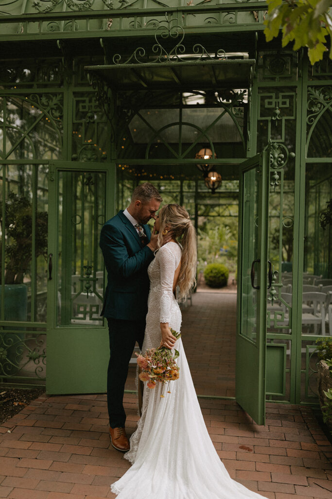 A vibrant wedding at The Denver Botanic Gardens by Gracie Wilson Photography on digital and film.