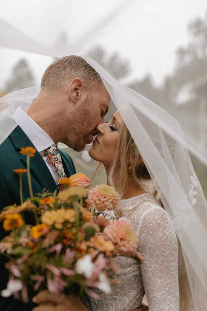 A vibrant wedding at The Denver Botanic Gardens by Gracie Wilson Photography on digital and film.