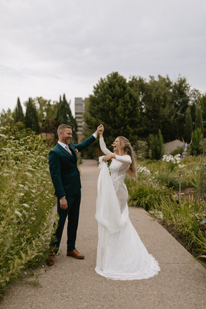 A vibrant wedding at The Denver Botanic Gardens by Gracie Wilson Photography on digital and film.